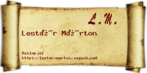 Lestár Márton névjegykártya