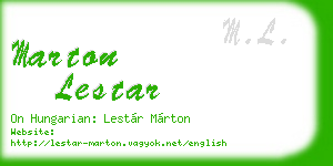 marton lestar business card